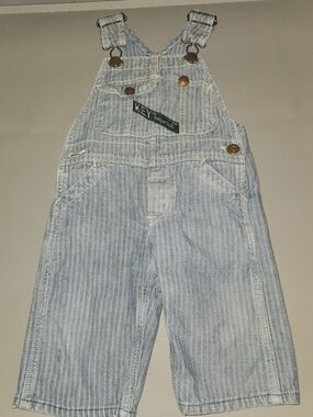 Vintage Blue Key Imperial Hickery Stripe Kids Overalls. See Pics
